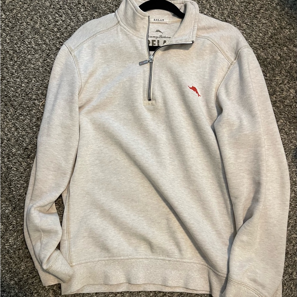 Tommy Bahama tan 1/4 Zip Sweater